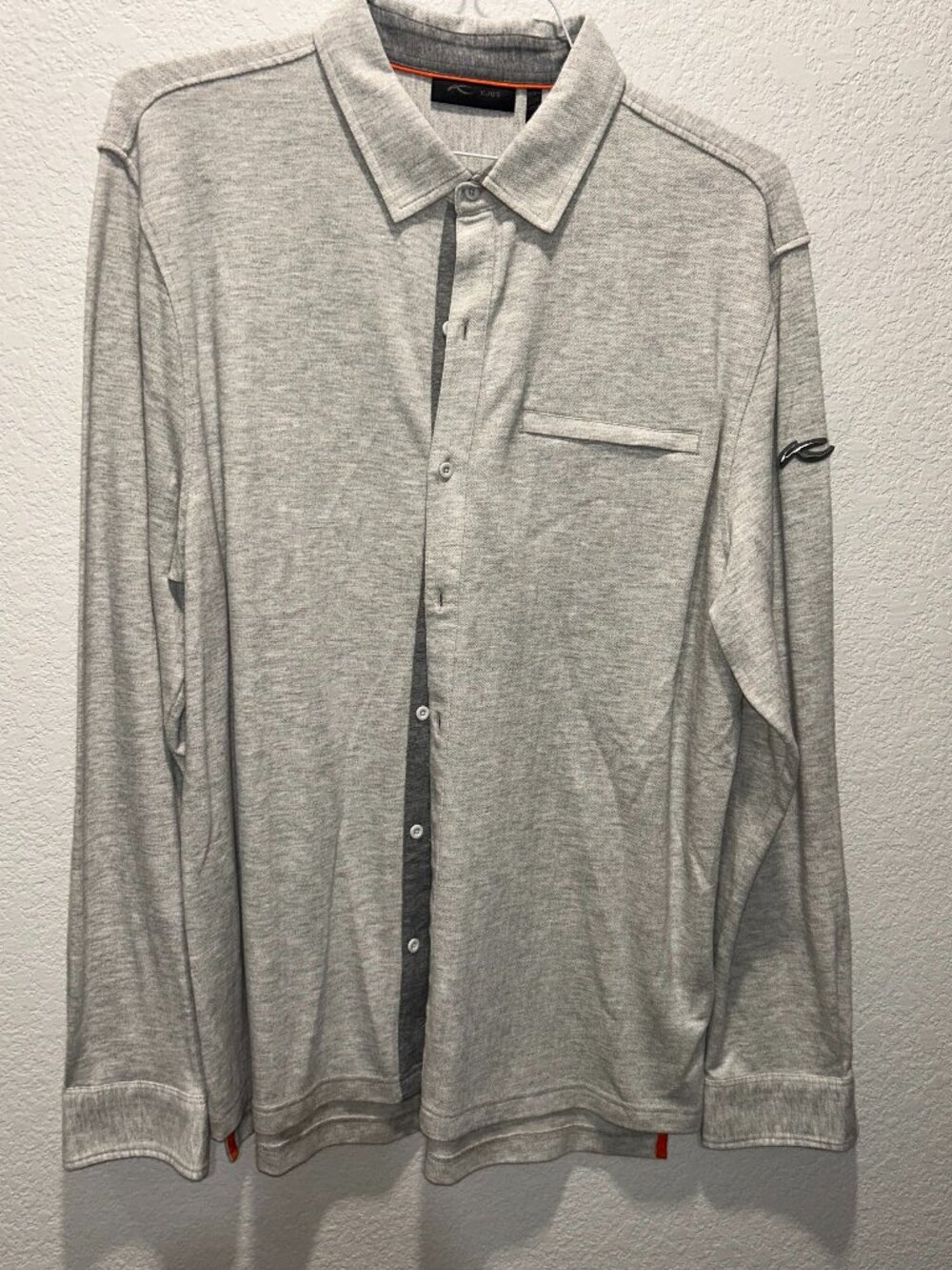 KJUS Inverness Texture Shirt Men's EU 56 2X Jersey Knit Button Up Long Sleeve